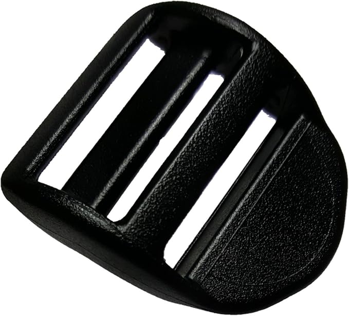 Plastic Ladder Lock Tri Glide for Adjustable bing Military Grade 2QTY (Black, 1 Inch)