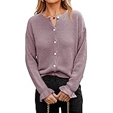 Saodimallsu Womens Cardigan Sweaters Button Down Knit 2025 Fall Ruffle Long Sleeve Sweater Open Front Trendy Outwear