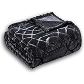 Serenhom Soft Cozy Fleece Throw Blanket, 50x60 Inches – Lightweight Plush Blanket for Couch, Fuzzy 3D Jacquard Design, for Sofa, Bed & Travel - Dark Grey