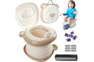 RIRC Portable potty seat for toddler travel, Portable toilet for kids with Potty Liners, Travel Bag, Foldable Car Potty for Toddler with Splash Guard, potty training toilet,baño portátil para niños