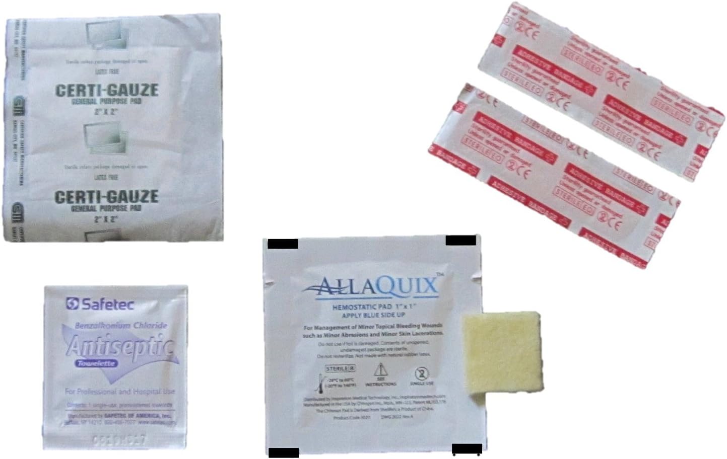 AllaQuix On-Demand Stop Bleeding Kit - Mini First-Aid Kit with Hemostatic Gauze (Blood Clotting Bandage)