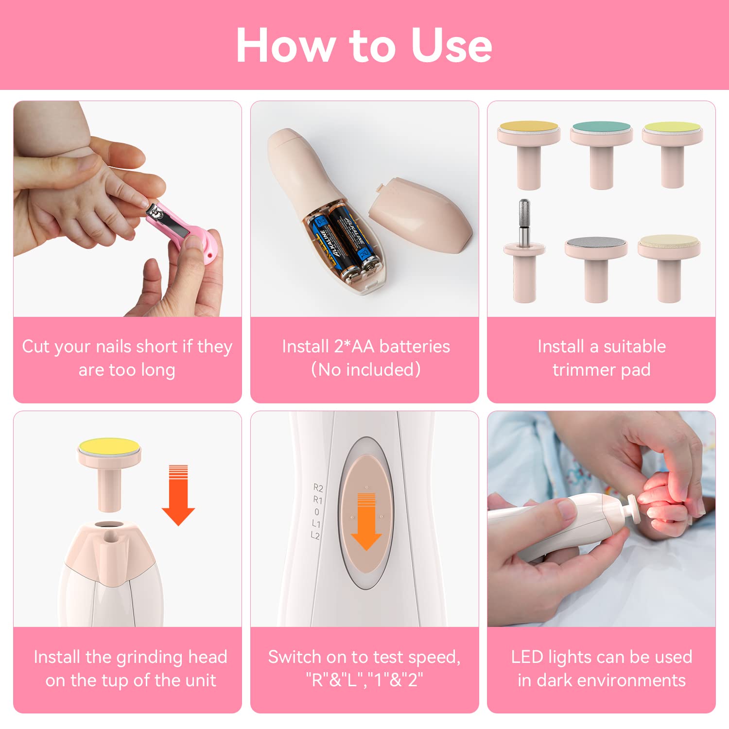 Baby Healthcare and Grooming Kit 18 in 1 Baby Electric Nail Trimmer Set Lupantte Nursery Care Kit, Toddler Nail Clippers, Medicine Dispenser, Infant Comb, Brush, etc. Baby Registry Gift