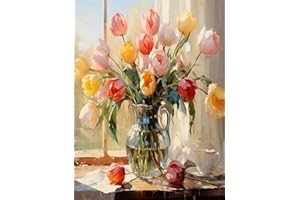 ARPADAMO Diamond Art Kits for Adults,5D Colorful Flower Diamond Painting kits, DIY Flowers Diamond Art Diamond Painting Kits for Adults,Round Full Drill Diamonds, Diamond Art Kits for Home Decor-12x16inch