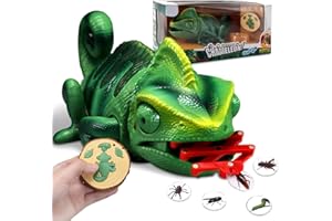 AONTESS Remote Control Chameleon Animal Toys - LED Light Up & Preying Remote Control Electronic Toy with Moving Eyes, Walking, Color Changing Realistic RC Robot Toy Gift for Boys Kids Age 4 5 6 7 8 Years Old