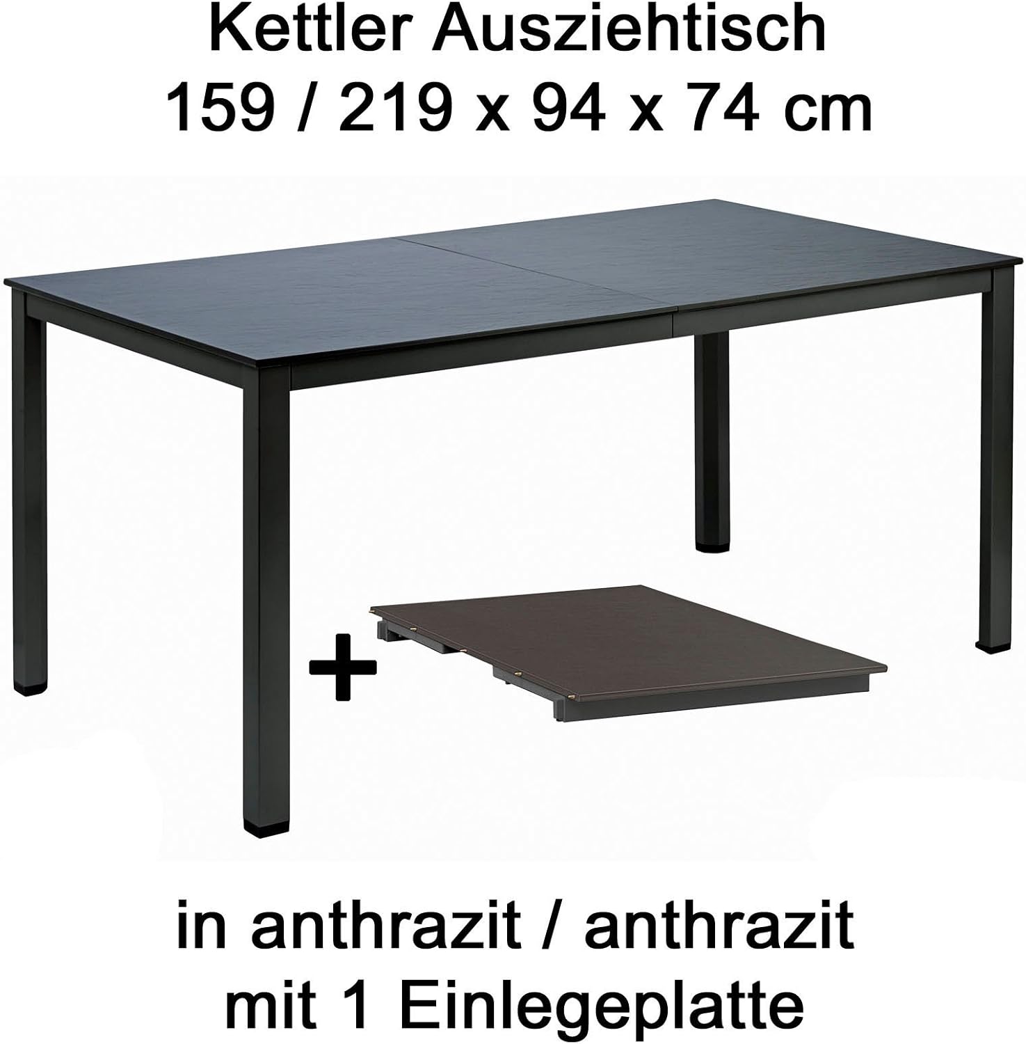 Amazon De Kettler Ausziehtisch 159 Bis 219 Cm X 94 Cm In Anthrazit Gartentisch Kettler Gartentisch Ausziehbar