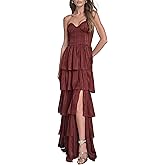 BCBG Womens Strapless Sweatheart Neck Tiered Leg Slit Maxi Dress