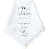 Mother of the Groom Gift from Son | Personalized Wedding Handkerchief | Wedding Gift for Mom from Son, from Groom