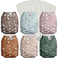 Babygoal Newborn Cloth Diapers 13-Pack - Waterproof Covers With Inserts & Wet Bag