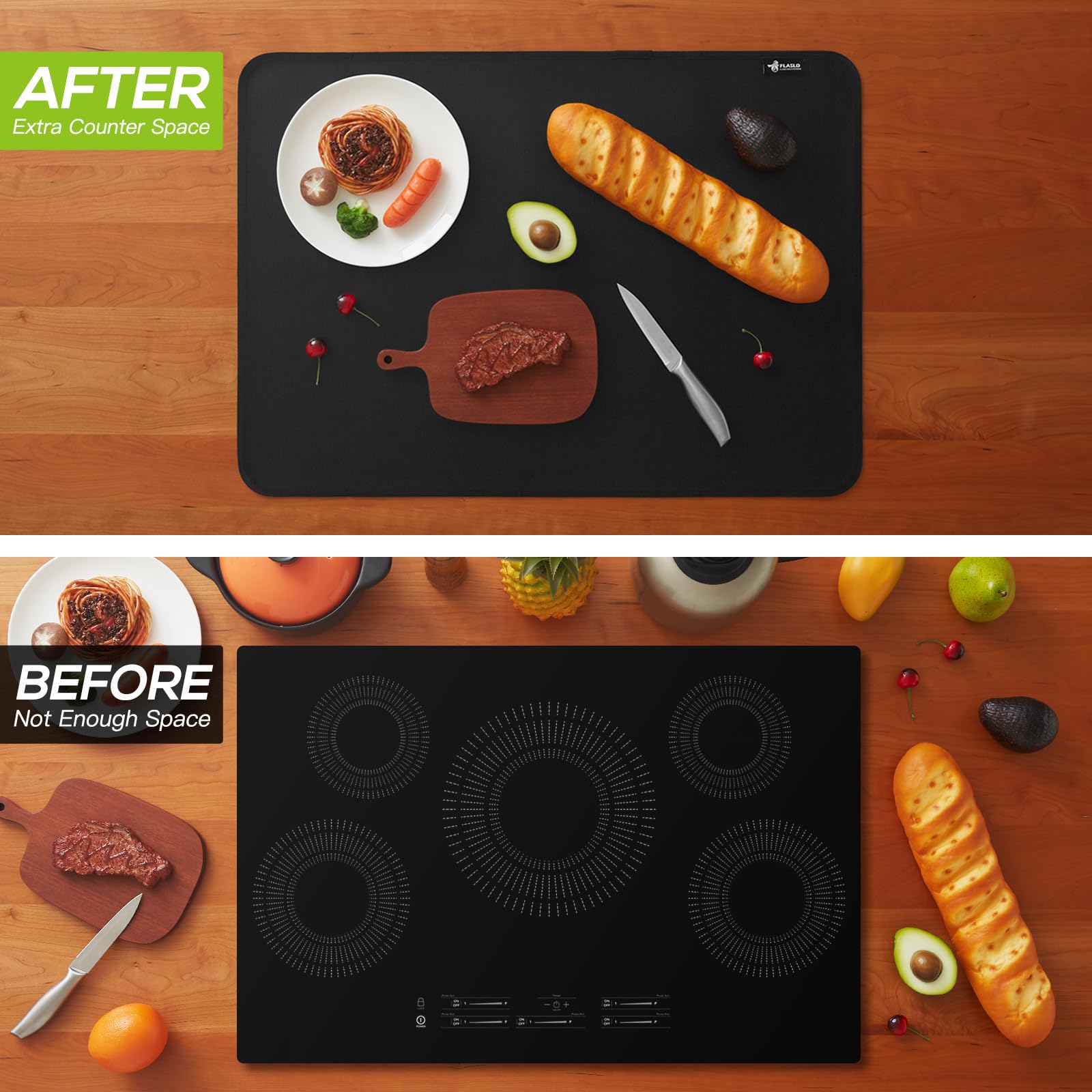 FLASLD StoveTop Cover, Heat Resistant Stove Top Covers for Electric Stove Protector, Fireproof & Waterproof Heat Resistant Grill Table Mat, Under Blackstone Griddle BBQ Mat (21×29.5 inch)