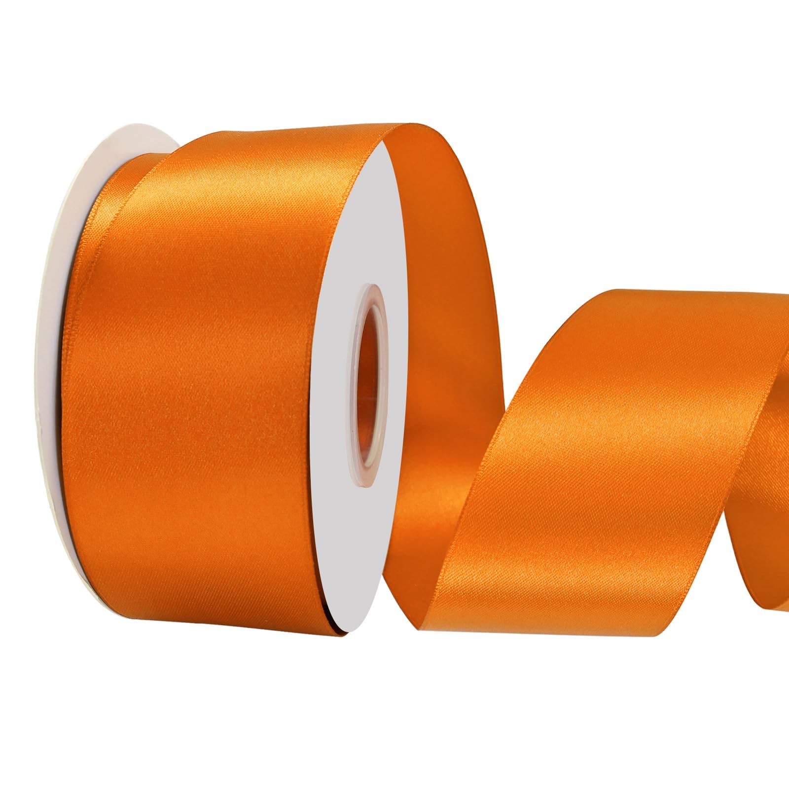 LoomJoyz Double Sided 50mm Orange Satin Ribbon 45 Meters Satin Ribbon Ideal for Gift Wrapping Flower Bouquet Crafts Weddings Floral Arrangements & Bows