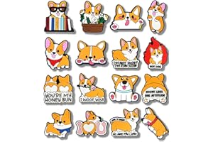 16Pcs Dog Corgi Shoe Charms, Dog for Clog Shoes Decoration Cute Corgi Shoes Charm for Boy Girls Adults Corgi Lover, PVC Shoe 