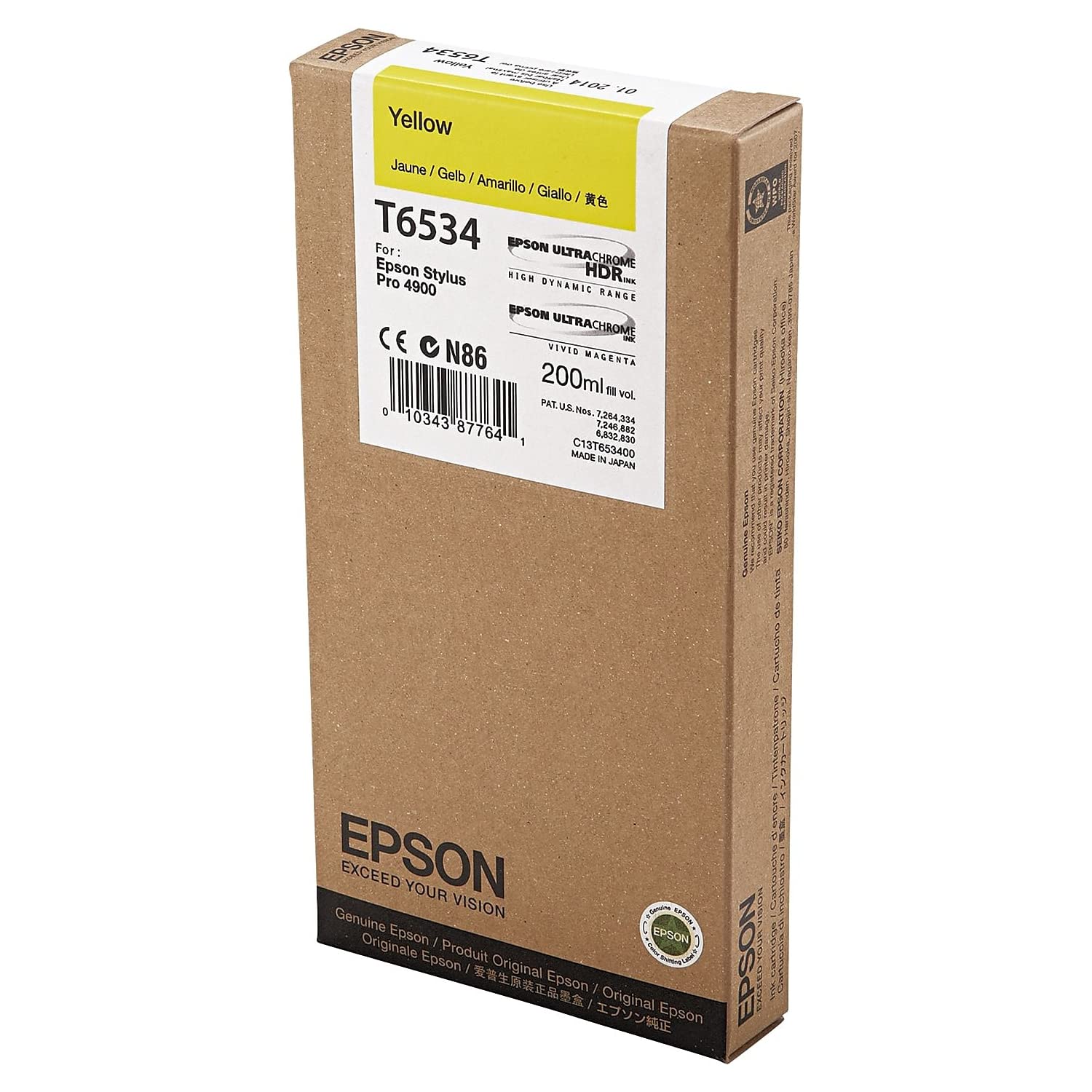 Epson 200ml Ink Cartridge for Stylus 4900 - Yellow