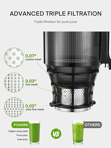 JUICER MACHINES, 5.4″ EXTRA LARGE FEED CHUTE FIT WHOLE FRUITS & VEGETABLES, SLOW MASTICATING COLD PRESS JUICER EASY TO CLEAN, 250W, HIGH JUICE YIELD