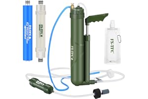 FS-TFC Portable Water Filter Survival Gear High Precision and Large Flow Optional 2 in 1 Water Purification for Hiking, Camping, Travel, and Emergency Preparedness