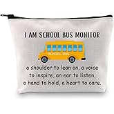 MBMSO Bus Monitor Gifts Bag Bus Driver Appreciation Gift Cosmetic Bag Bus Attendant Gift Bus Monitor Zipper Bag (I am Bus Monitor bag)