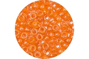 Iooleem Pony Beads(1000pcs Orange Glitter Pony Beads), Beads for Jewelry Making, Crafts, Beading Supplies, Arts & Crafts Materials for Jewelry Making.