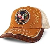 Trendy Apparel Shop Rooster Embroidered Trucker Mesh Baseball Cap