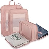 Expandable Double-Sided Compression Packing Cube,3 Set Lightweight Double Deck Organizer Bag Carry on Luggage Backpack Suitcases,Women Travel Accessories for Separate Clean and Dirty Clothes