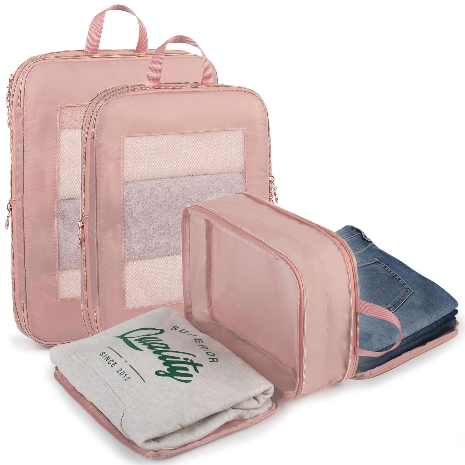 Photo 1 of Expandable Double-Sided Compression Packing Cube?3 Set Lightweight Double Deck Organizer Bag Carry on Luggage Backpack Suitcases?Women Travel Accessories for Separate Clean and Dirty Clothes