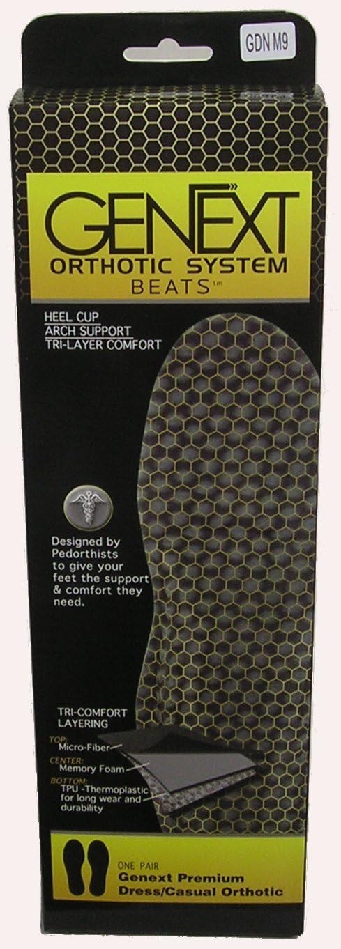 GenExt by Beats Premium Neutral Heel with Met Pad Full Orthotic Arch Support Insole (Women's 8)