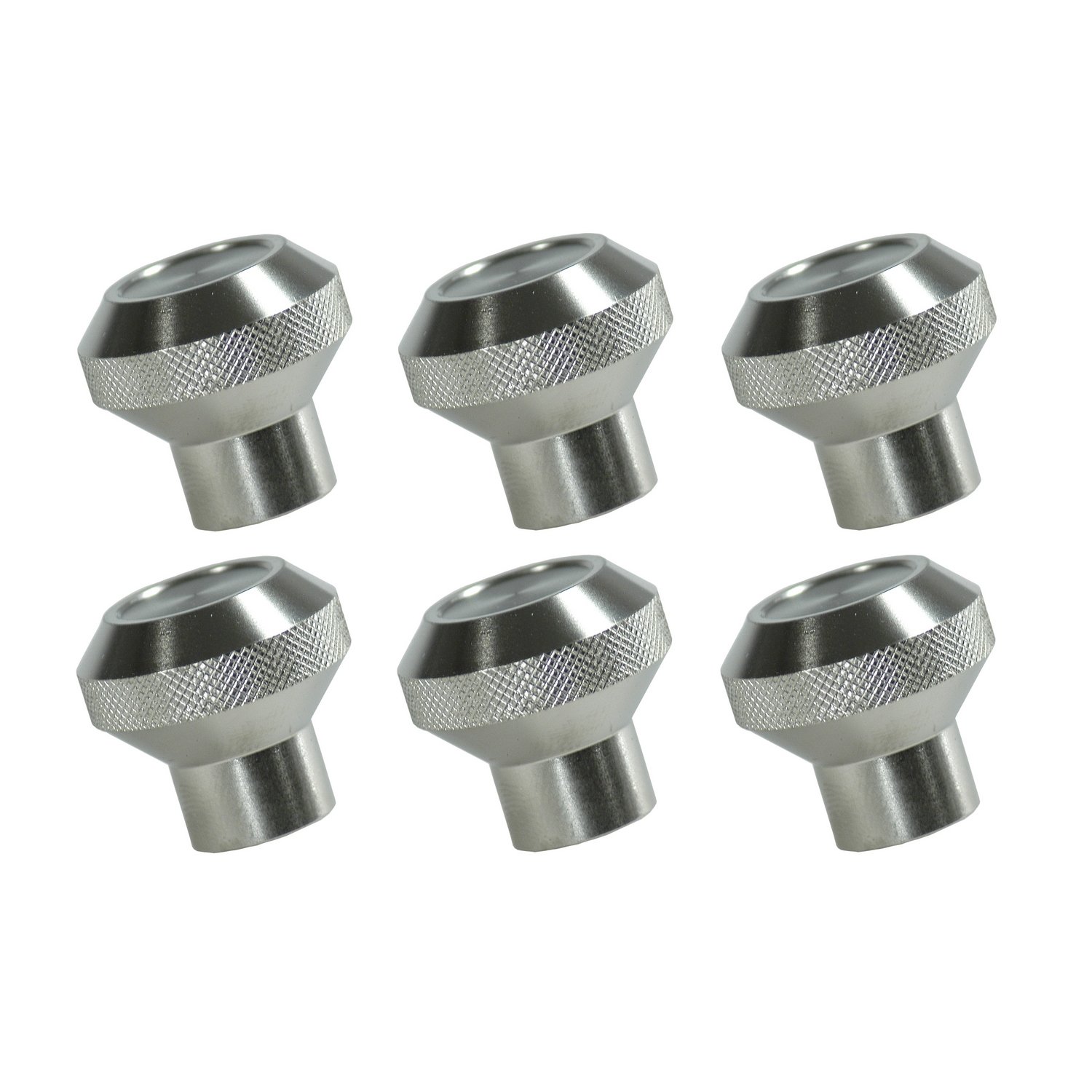 Rugged Ridge 11420.01 Polished Aluminum Instrument Knob Set - Pack of 6