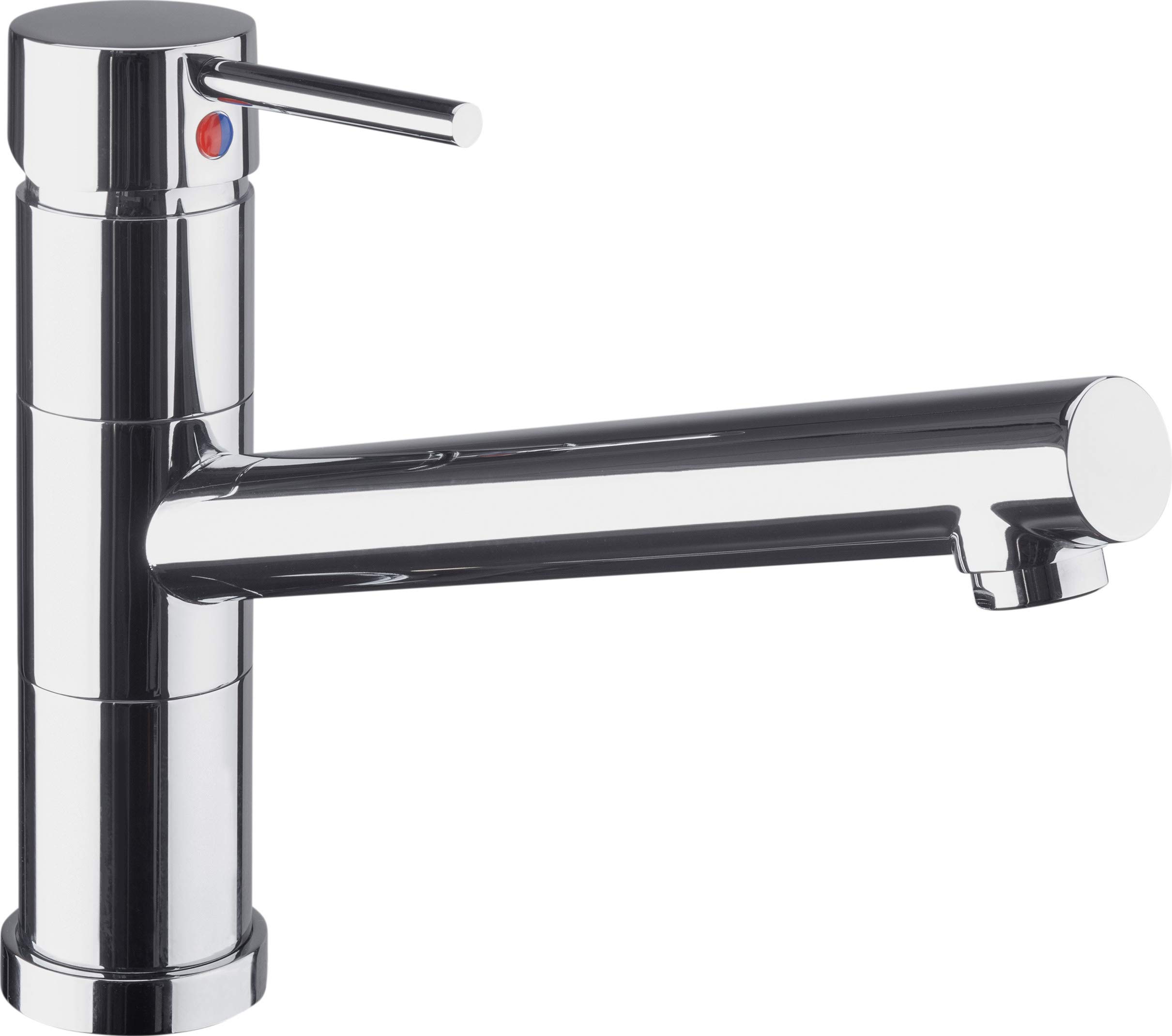 Cornat Zelina ZEL58 Single-Lever Sink Tap Fitting Brass Body Chrome-Plated Pivoting Spout/High-Pressure Fitting/Kitchen Tap