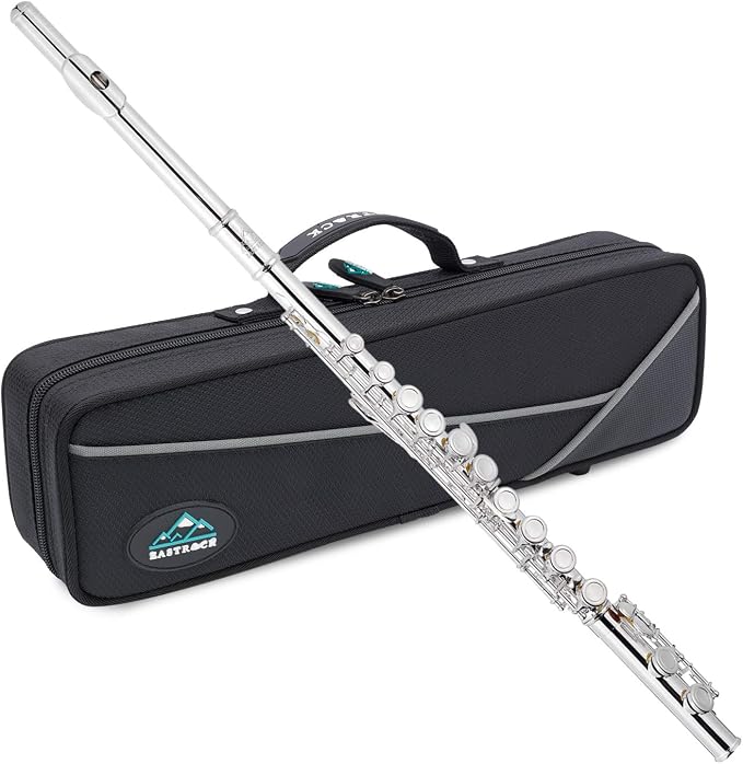 thumbnail image 2 of EASTROCK C Flute For Beginners - Closed Hole 16 Key Nickel Plated Student Flute With Case & Kit 2 of 11