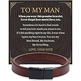 Someki To My Man Bracelet Leather Bracelet Men Inspirational Bracelets Inspirational Birthday Gifts for Men Husband Boyfriend