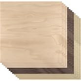 Boao 12 Pcs Wood Veneer Sheets 12" x 12", Cherry, Maple, Walnut | Real Wood Laminate, Jewelry Boxes Door Panels Marquetry, Furniture Refinishing Natural Grain Texture, DIY Projects