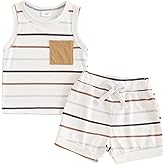farrubbyine8 Baby Boy Summer Clothes Striped Tank Tops Camisoles and Shorts Newborn Boys Spring Summer Outfit