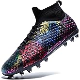 TerGisisi Boys Girls Soccer Cleats High-top Training Football Cleats Kids Ankle-high Soccer Shoes Lightweight Outdoor Futsal