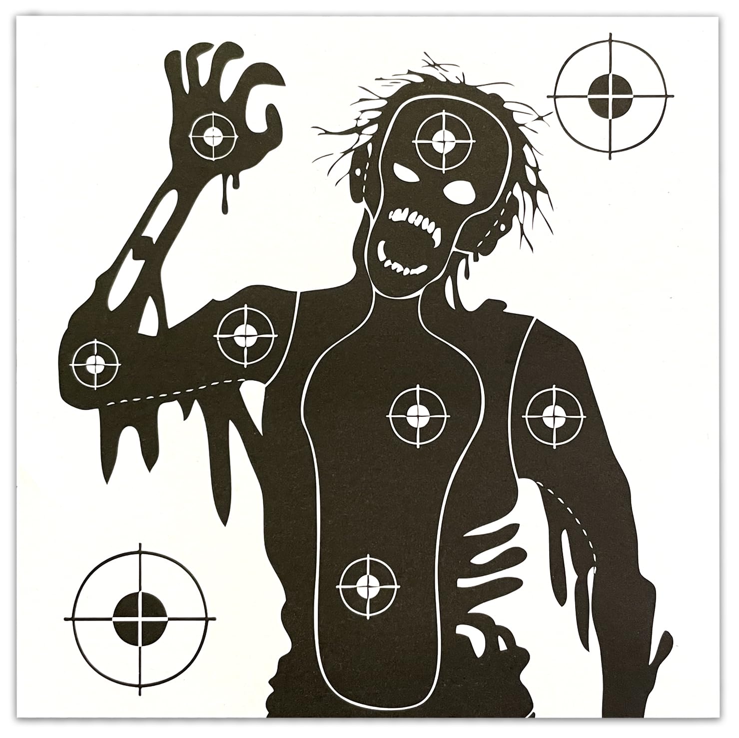100 PAPER TARGETS Zombie Air Gun Pistol Rifle Pellet 14x14cm 100gsm Paper Shooting Gun Training Practice #148A