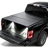 Hard Tri-Fold Tonneau Cover 5FT for 2016-2023 Toyota Tacoma Aluminum | Heavy-duty,60-inch,waterproof sealing strips, UV-resistant coating, tool-free clamp installation, built-in LED light