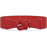 WHIPPY Women Wide Elastic Belt Ladies Stretch Dress Belt Vintage Waistband Thick Belt with Interlock Leather Buckle