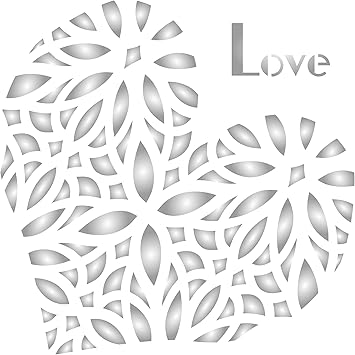 Amazon ステンシルの壁 壁装飾ハートステンシル 再利用可能なステンシルレッドゴールド飾りハート型の絵画 使用壁 床 ファブリック ガラス 木材 And More S Stencils For Walls ホーム キッチン