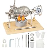 350ML Chinese Popcorn Cannon Machine, Chinese Popcorn Maker | 2 Bags, 2 Safety Valves, Gift Box, Upgraded Bamboo Base &amp; Suspended Bracket