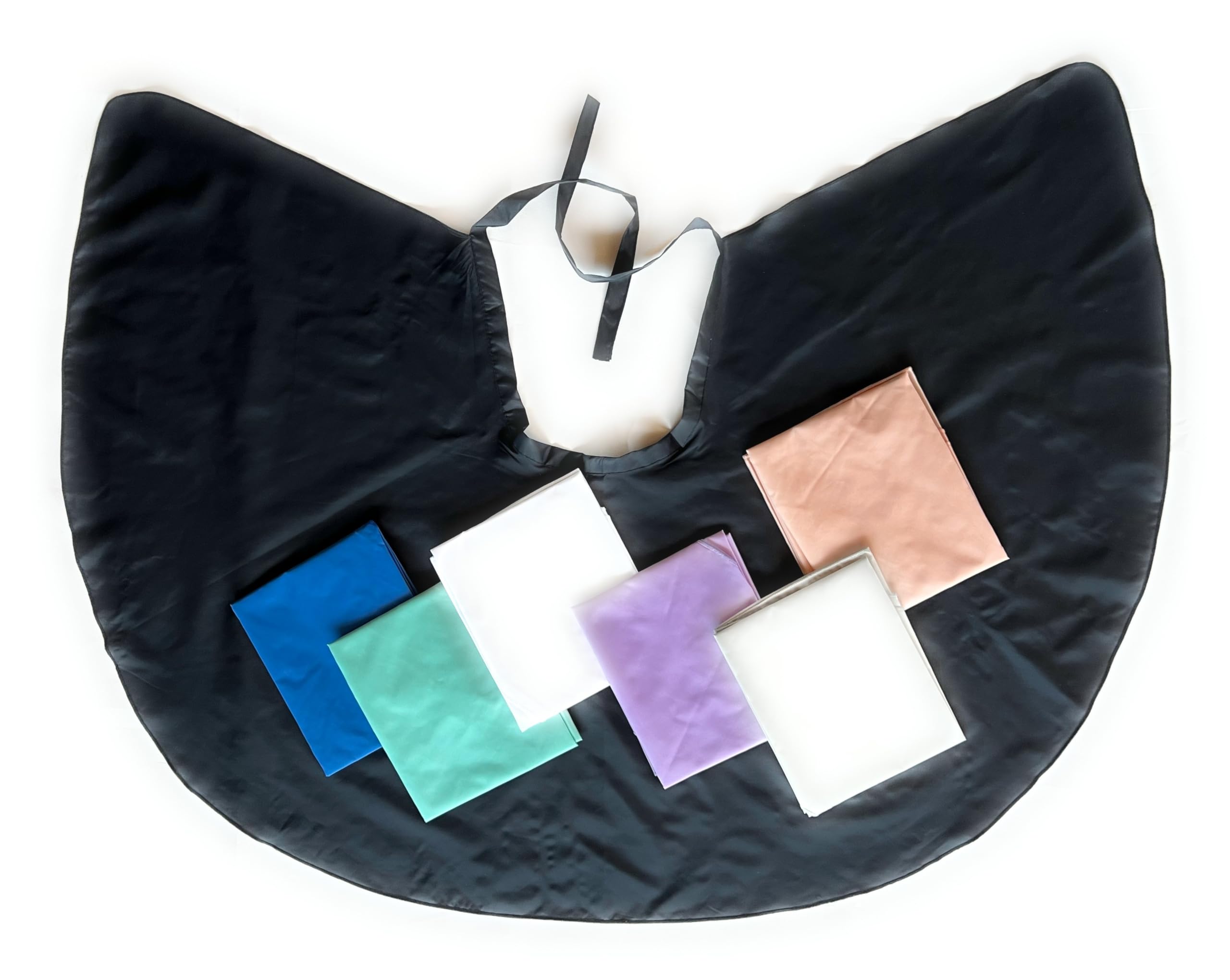 niavida Hairdressing Cape Short for Tying Comb Cape Approx. 96 x 78 White Washable Lightweight + Elegant for Hair, Cosmetics and Styling (71B White), White, One Size