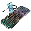 Teclado-TedGem-Teclado-Gaming-PC-Teclado-LED-Teclado-Retroiluminado-USB-Gaming-Keyboard-Panel-Metalico-Anti