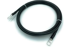 End Game 4 Gauge Marine Grade Battery Cables, USCG and ABYC Approved, 1-15ft Lengths, Heavy Duty Tinned Lugs, Fully Assembled and Made in The USA (2ft,Single Black, 3/8” Lugs)