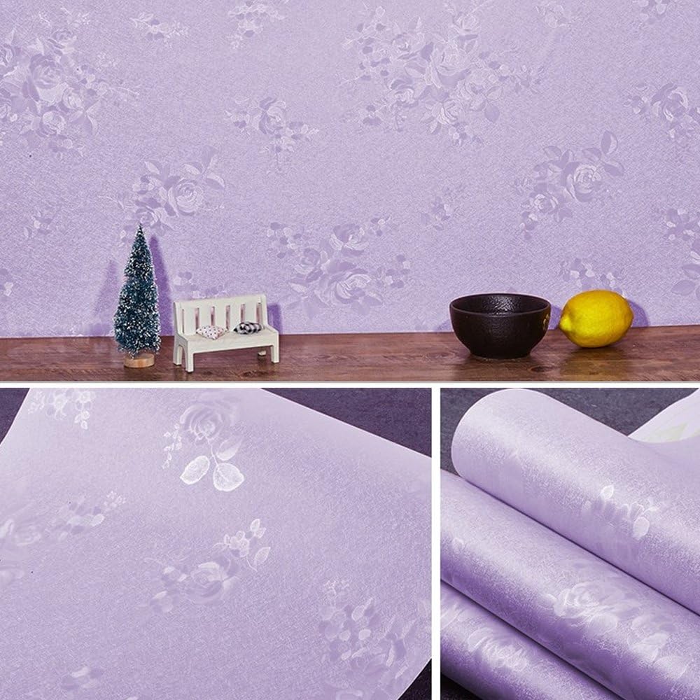 SimpleLife4U Purple Rose Floral Contact Paper Self-adhesive Shelf Drawer Liner Cover Locker Makeup Boxes 17.8 Inch By 9.8 Feet
