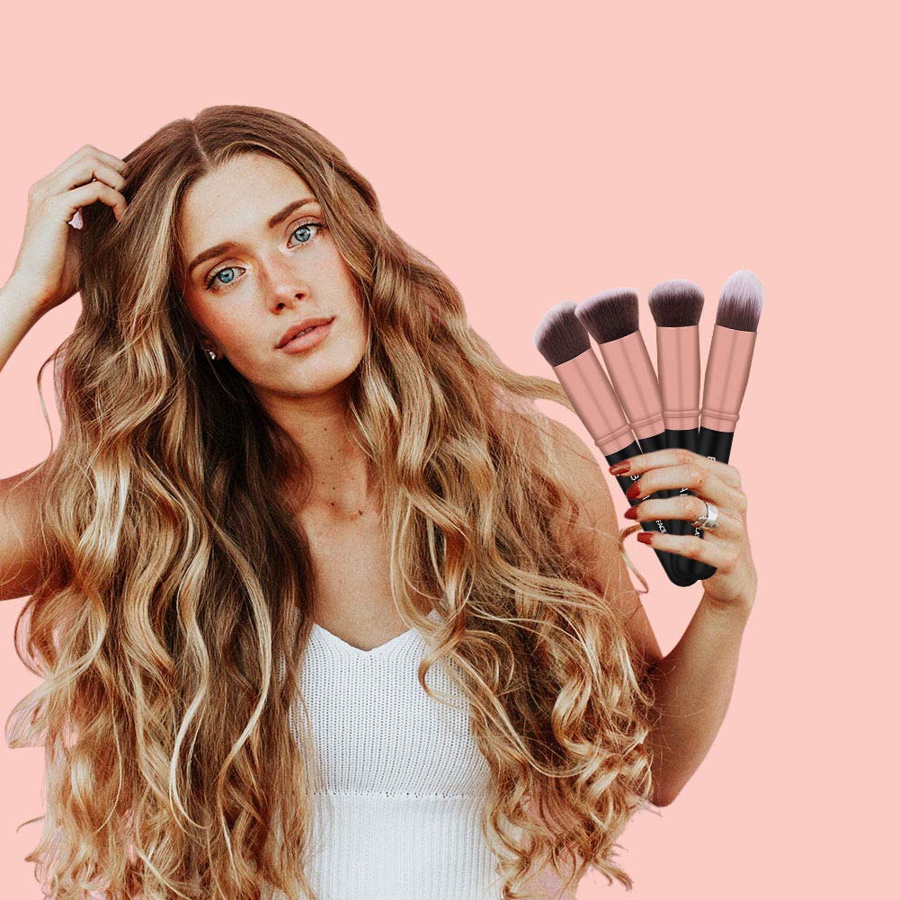 BS-MALL Makeup Brushes 18pcs Premium Synthetic Professional Eye Brushes Kit for Blending Eyeshadow Concealer Eyeliner Eyebrow(Rose Gold): Beauty
