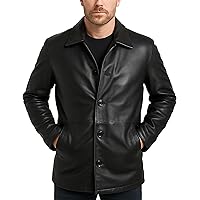 STOREJEES Real Lambskin Leather Jacket Men | Car Coat Black, XS at