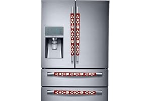 Miaowater 4PCS Refrigerator Door Handle Covers Kitchen Appliance Decor Handles Anti-Skid Anti-Static Protector Fridge, Dishwasher Oven Keep Off Fingerprints,Food Stains (Christmas Red)