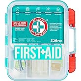 Be Smart Get Prepared First Aid Kit, Teal, 326 Piece, Exceeds OSHA and ANSI Guidelines 100 People - Office, Home, Car, School, Emergency, Survival, Camping, Hunting and Sports