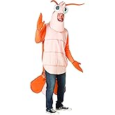 Rasta Imposta Shrimp Costume, Crawfish, Crustacean Adult One Size for Men & Women