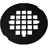 Westbrass A319-62 4-1/4" OD Casper Style Brass Snap-In Shower Strainer Grid Drain Cover, Matte Black