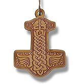 Ornament - Mjölnir - Raw Wood 3x4in