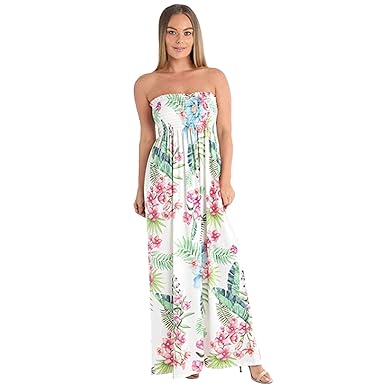 white bandeau maxi dress