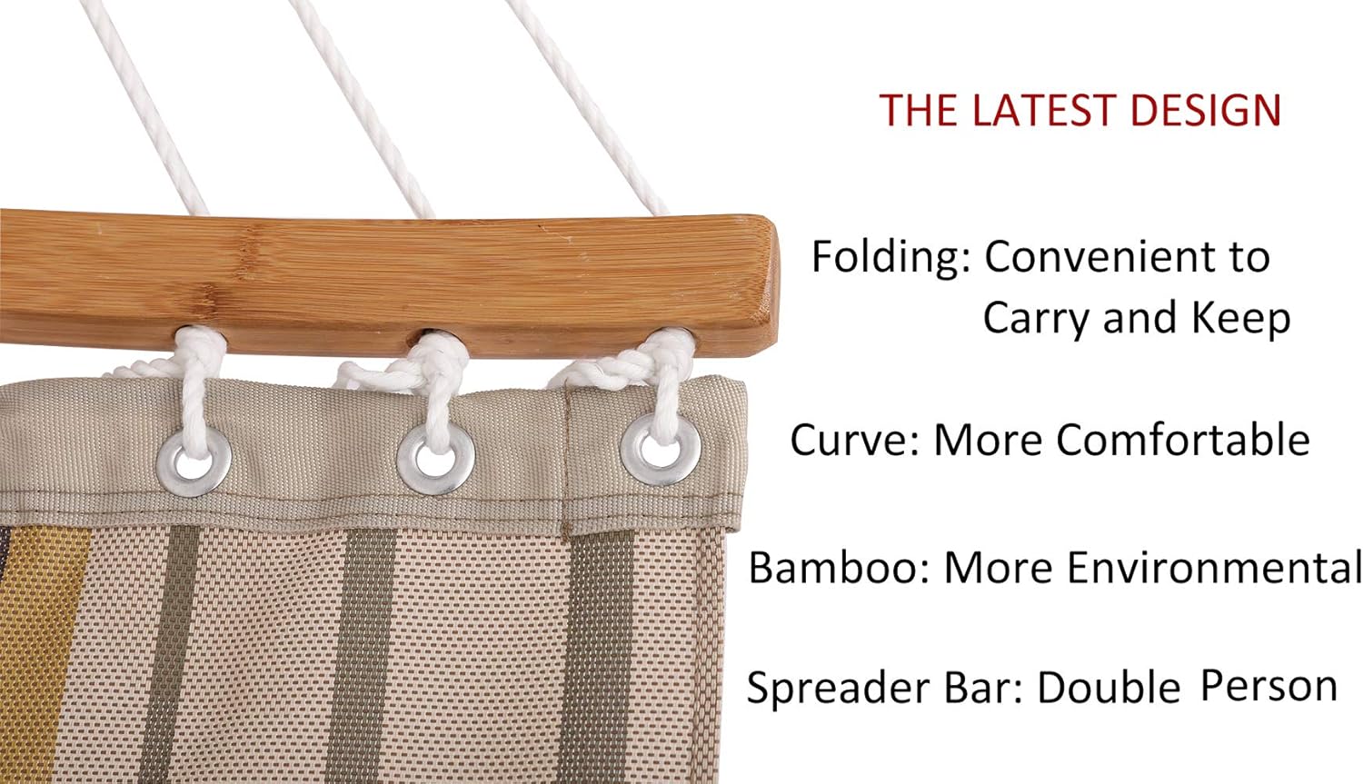 Patio Watcher 14 FT Quick Dry Hammock Folding Curved Bamboo Spreader Bar Portable Hammock for Camping Outdoor Patio Yard, Water Resistance and UV Resistance : Garden & Outdoor