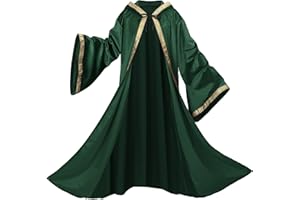 TOONRAIN Wizard Robe with Hood Sleeves Halloween Costume Sorcerer Renaissance Wizard Cloak Men Women